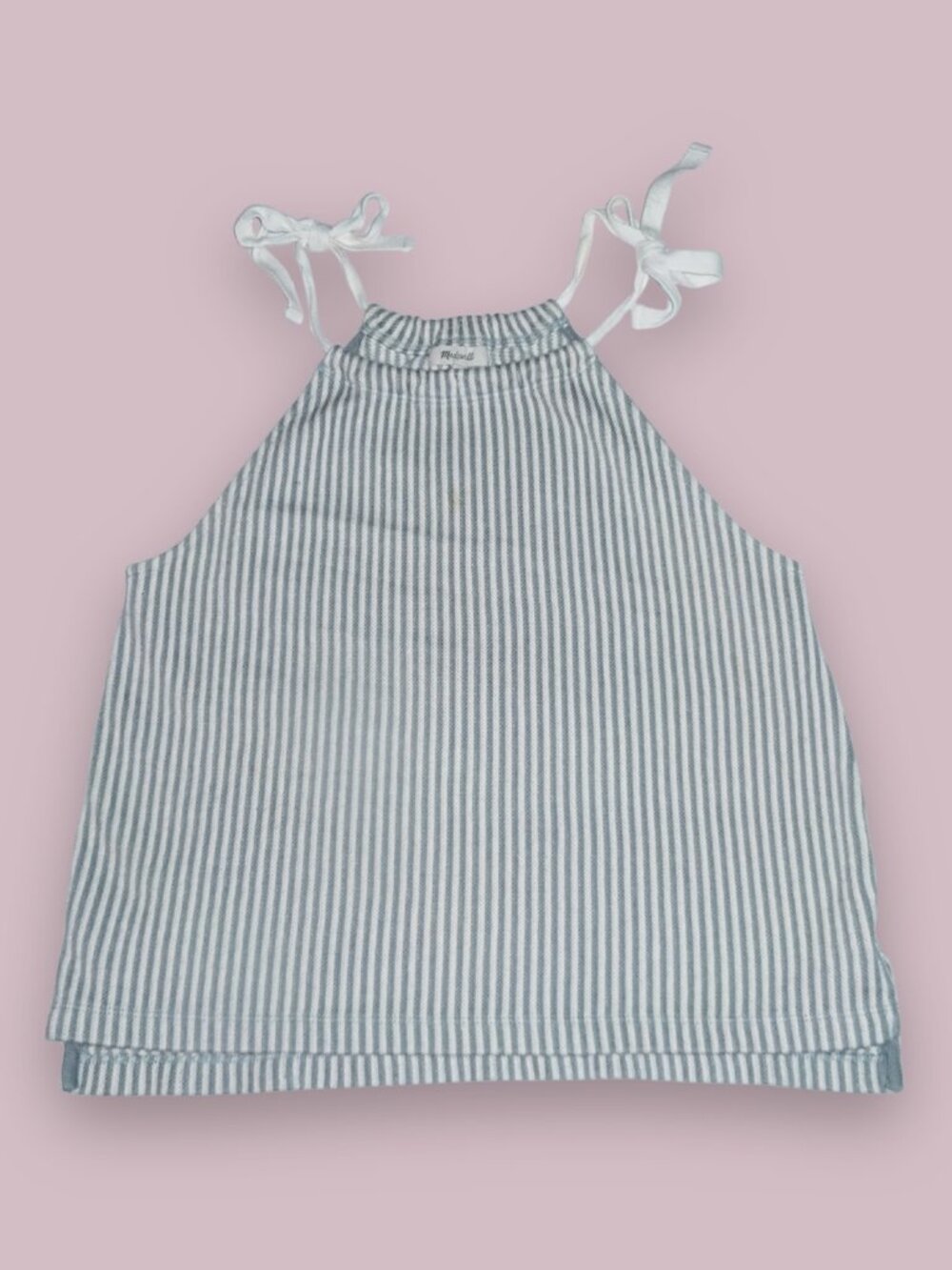 Madewell Blue & White Stripe Tempo Tie Adjustable Tank (100% Organic Cotton)